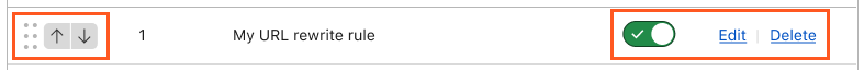 For each rule in the rules list, you can change its order, enable/disable the rule, edit the rule, or delete the rule.